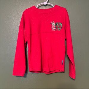 Disney Red Long Sleeve Tee with Crew Neck